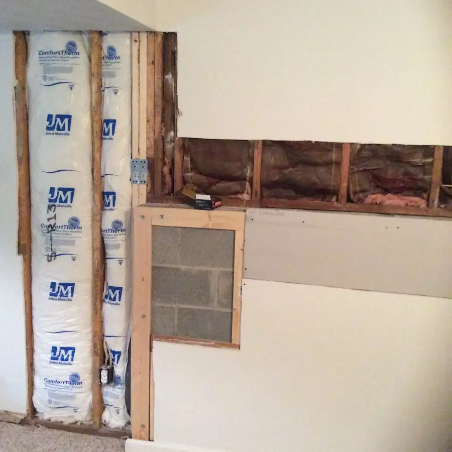 Wall insulation replacement during Contents Cleaning & Restoration in New London